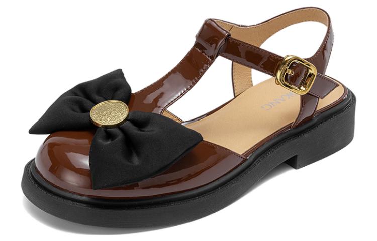 Order (Women) Aokang Leather Casual Shoes 'Burgundy Fashion' 1234714005