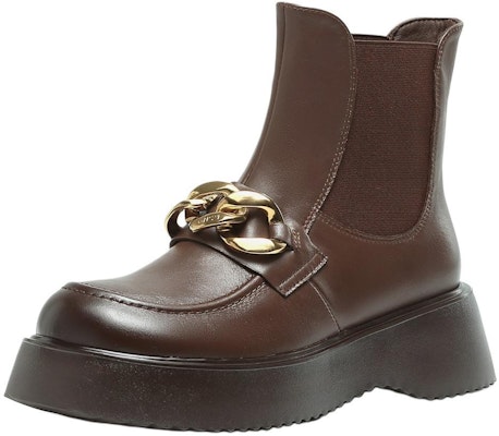 (Women) Aokang Leather Chelsea Boot 'Brown' 1214914086 Order (Women) Aokang Leather Chelsea Boot 'Brown' 1214914086