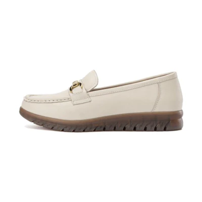 (W) Aokang Leather CMFT Fashion Casual Shoes 'Beige'