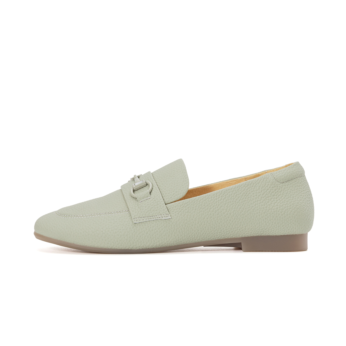 (Women) Aokang Leather Comfort Flat Slip-On 'Green' T224424010