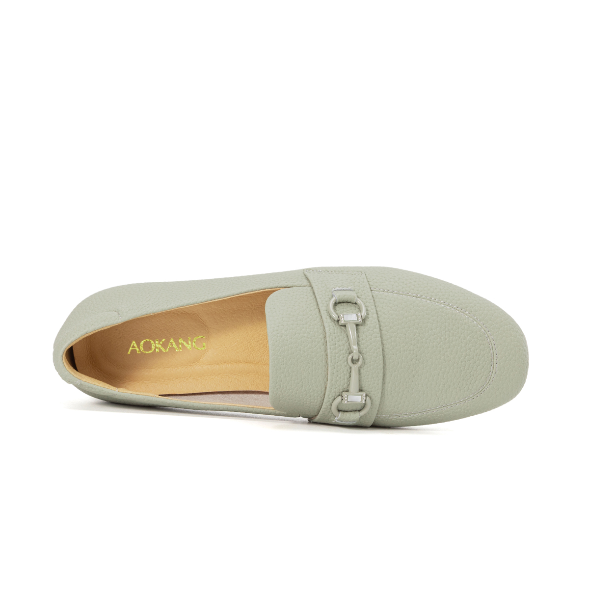 Shop (Women) Aokang Leather Comfort Flat Slip-On 'Green' T224424010