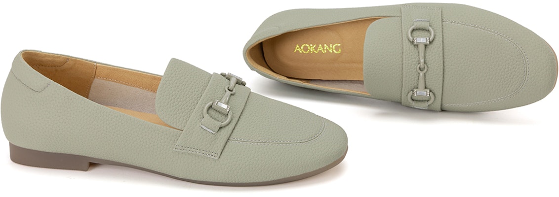 (Women) Aokang Leather Comfort Flat Slip-On 'Green' T224424010 Purchase (Women) Aokang Leather Comfort Flat Slip-On 'Green' T224424010