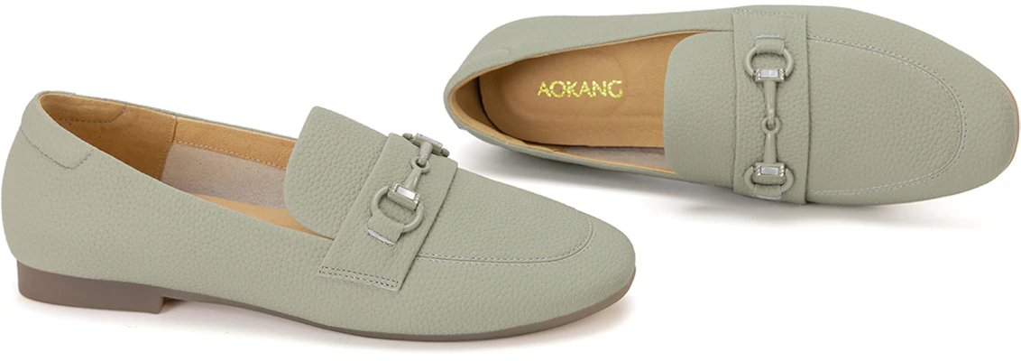 (Women) Aokang Leather Comfort Flat Slip-On 'Green' T224424010 Purchase (Women) Aokang Leather Comfort Flat Slip-On 'Green' T224424010