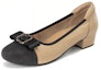 Order (Women) Aokang Leather Fashion Casual Chunky High Heels 'Apricot' 1234121070
