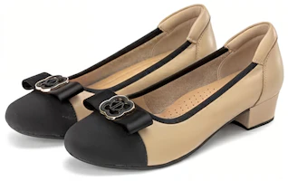 Lookbook (W) Tacones Altos Chunky de Cuero Aokang Moda Casual 'Albaricoque' 1234121070