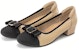 (Women) Aokang Leather Fashion Casual Chunky High Heels 'Apricot' 1234121070