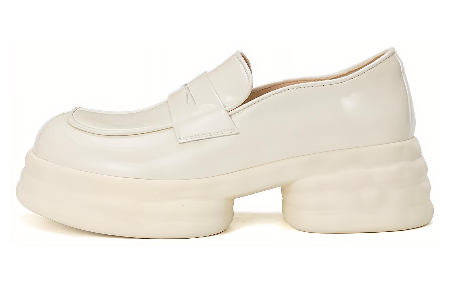 (W) Aokang Leather Fashion Casual Loafer 'Beige'