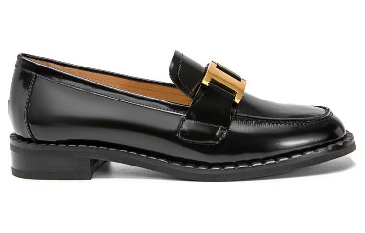 (W) Aokang Leather Fashion Casual Loafer 'Metal Buckle Black' 圖 2