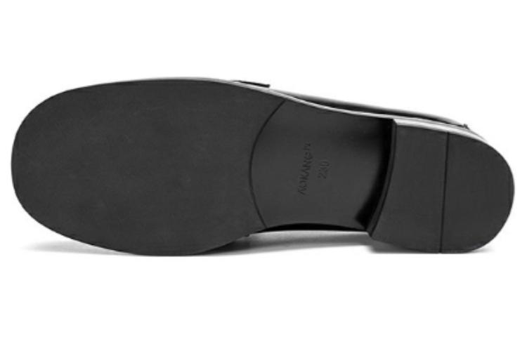 (W) Aokang Leather Fashion Casual Loafer 'Metal Buckle Black' 圖 4