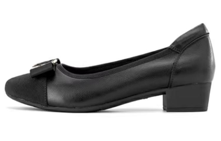 (W) Aokang Leather Fashion CMFT Casual Shoes 'Black'