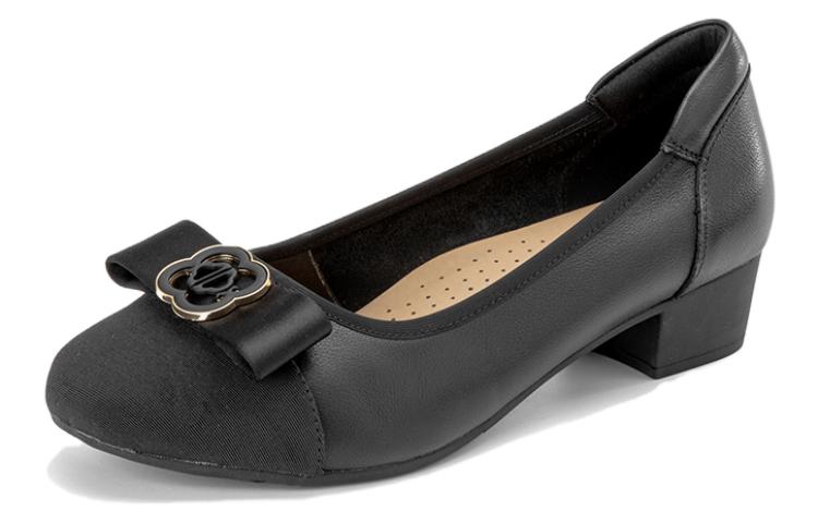 (W) Aokang Leather Fashion CMFT Casual Shoes 'Black' 圖 2