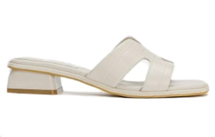 Order (W) 奥康皮革时尚露趾拖鞋'米色' 1234811010