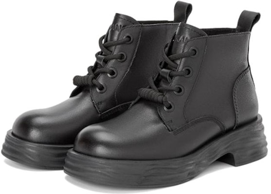 (Women) Aokang Leather Fashion Versatile Ankle Martin Boots 'Black' 1224913081 Order (Women) Aokang Leather Fashion Versatile Ankle Martin Boots 'Black' 1224913081