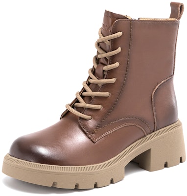 (Women) Aokang Leather Fashion Versatile Short Boots 'Martens Style' 1234913028 Sizing (Women) Aokang Leather Fashion Versatile Short Boots 'Martens Style' 1234913028