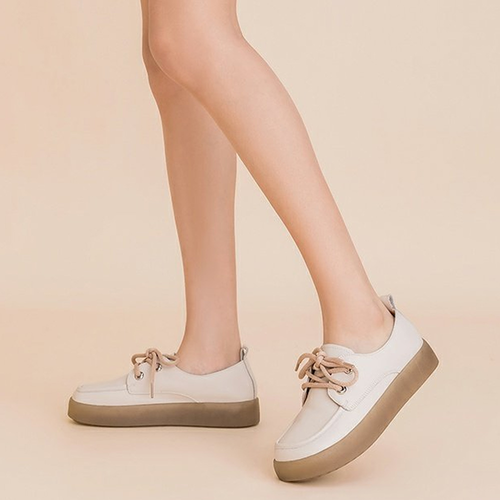 (W) Aokang Leather Flat 'Beige CMFT Commute' 圖 6