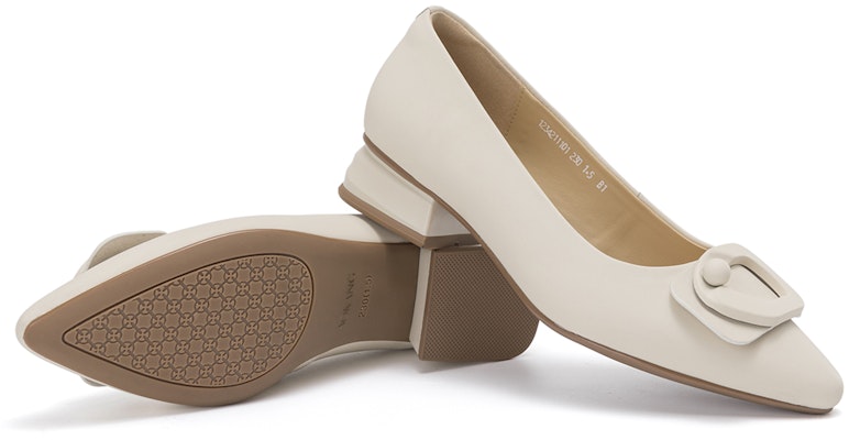 (Women) Aokang Leather Flat 'Simple Commuter Slip-On' Casual Shoe 1234211100 2