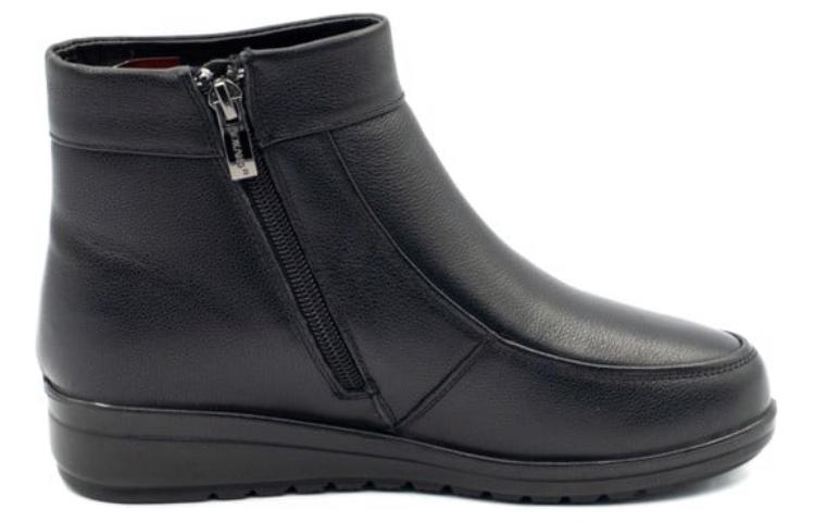 Order (W) Botas Cortas Casuales de Cuero Aokang Forradas en Fleece 'Negro' 1214021026