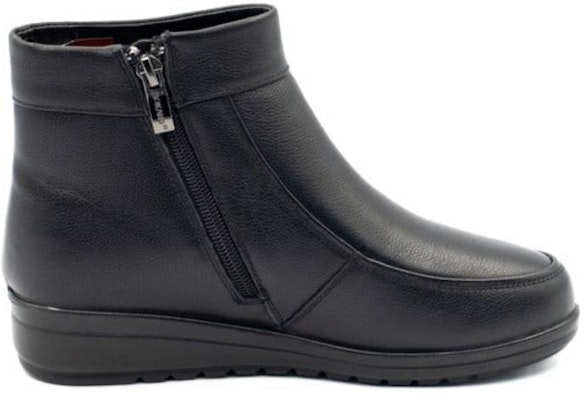 (Women) Aokang Leather Fleece-Lined Casual Short Boots 'Black' 1214021026 Order (Women) Aokang Leather Fleece-Lined Casual Short Boots 'Black' 1214021026