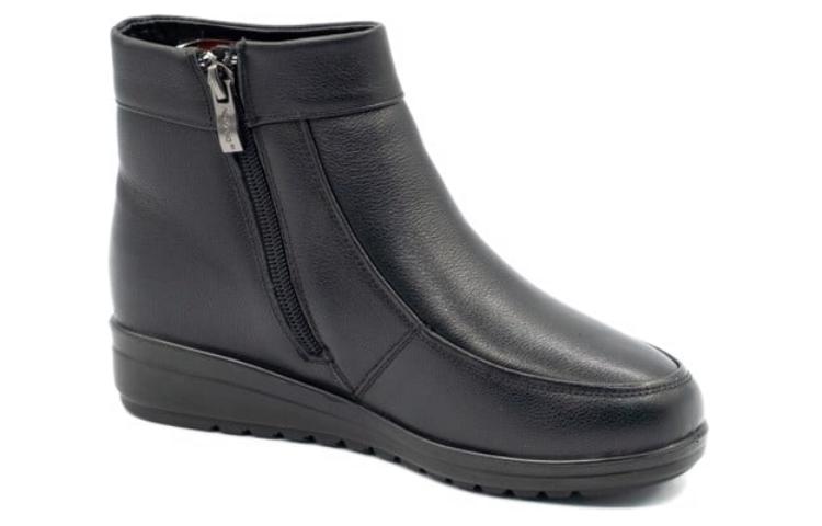 Lookbook (W) Botas Cortas Casuales de Cuero Aokang Forradas en Fleece 'Negro' 1214021026