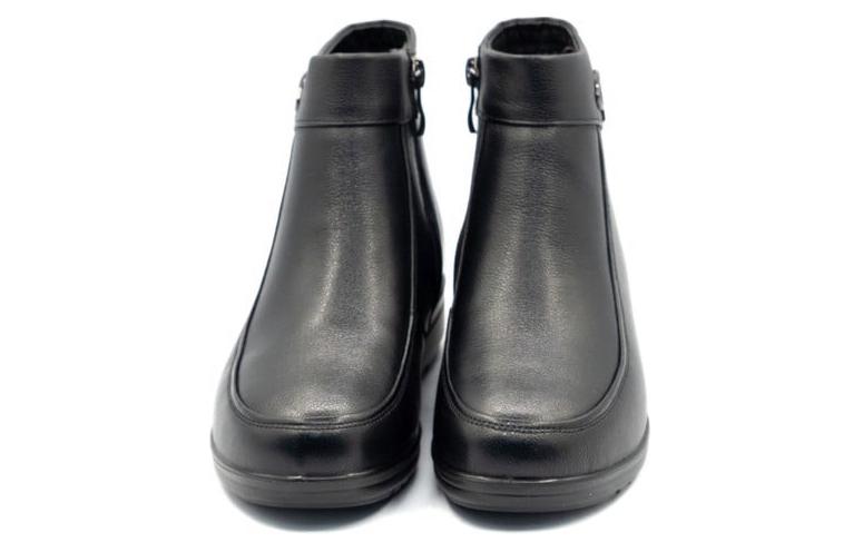 Purchase (W) Botas Cortas Casuales de Cuero Aokang Forradas en Fleece 'Negro' 1214021026