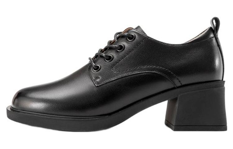 (W) Aokang Leather High Heel 'Classic Fashion Black'