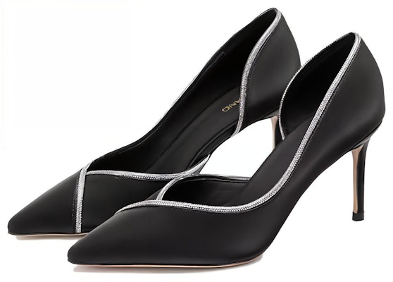 (Women) Aokang Leather High Heels 8cm 'Black' 'Elegant Pointed-Toe Stiletto' 1234211068 Order (Women) Aokang Leather High Heels 8cm 'Black' 'Elegant Pointed-Toe Stiletto' 1234211068