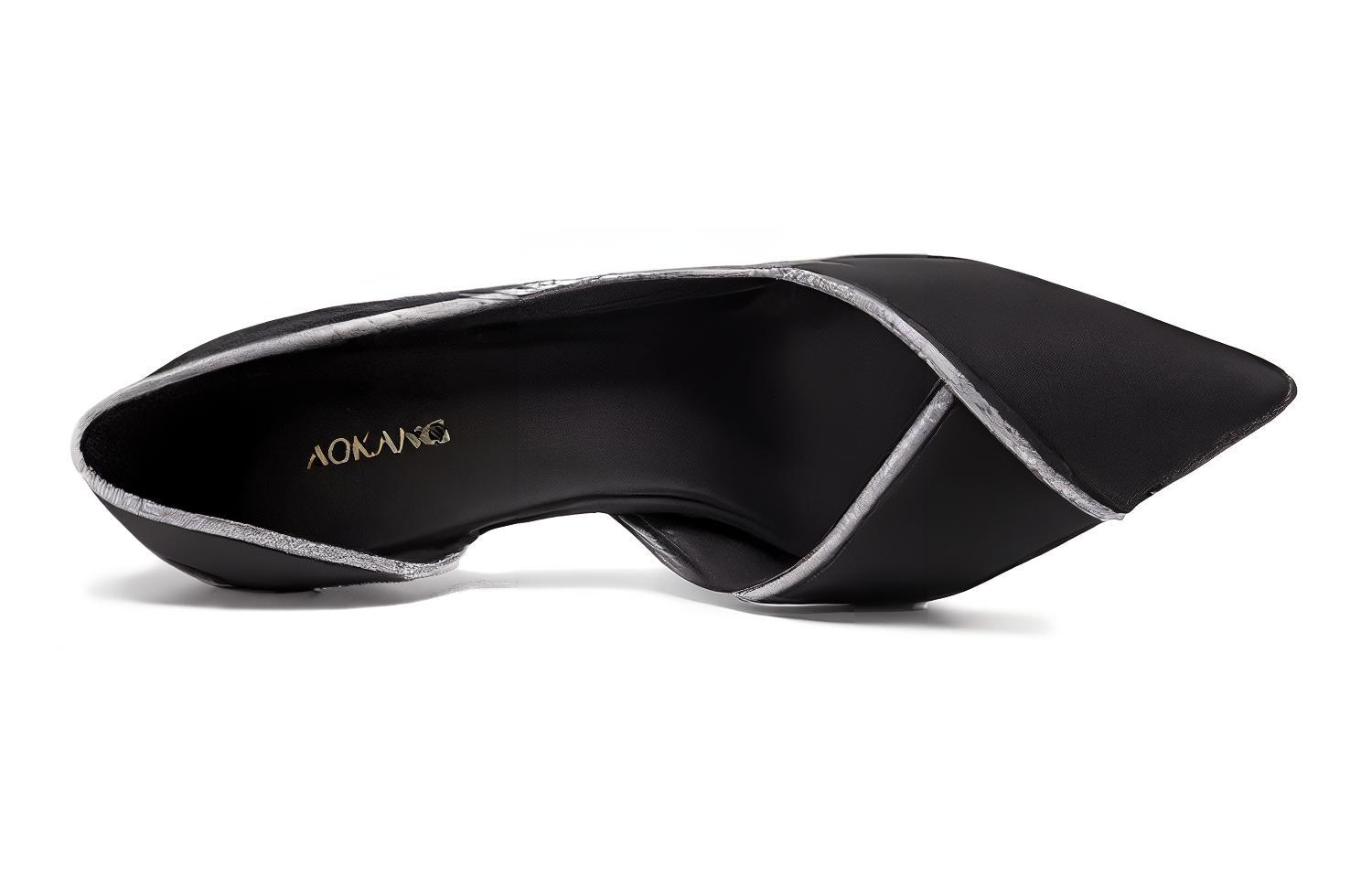 Shop (W) "Aokang Tacones de Piel 8cm 'Negro' 'Punta Fina Elegante'" 1234211068