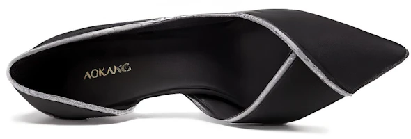 Shop (W) "Aokang Tacones de Piel 8cm 'Negro' 'Punta Fina Elegante'" 1234211068