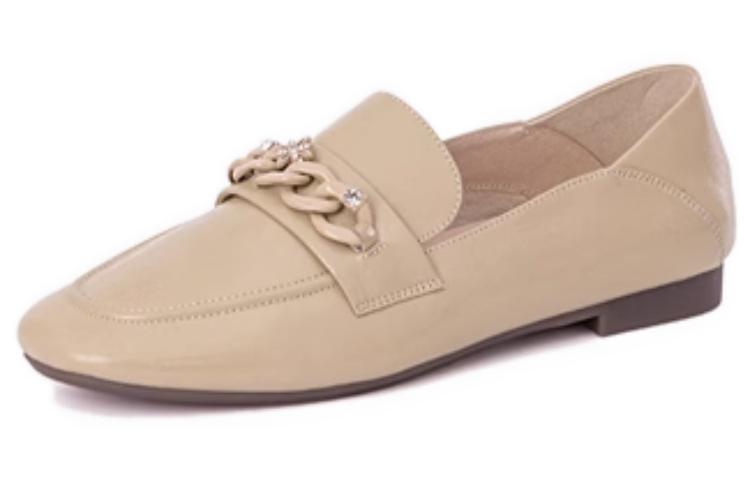 (Women) Aokang Leather Loafer 'Apricot' 1234124008