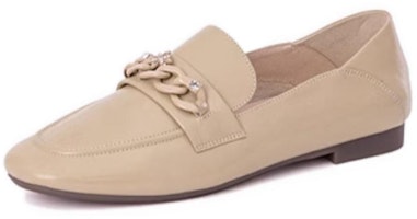 (Women) Aokang Leather Loafer 'Apricot' 1234124008 (Women) Aokang Leather Loafer 'Apricot' 1234124008