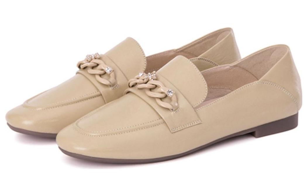 Order (W) Aokang Kasut Kulit Loafer 'Apricot' 1234124008