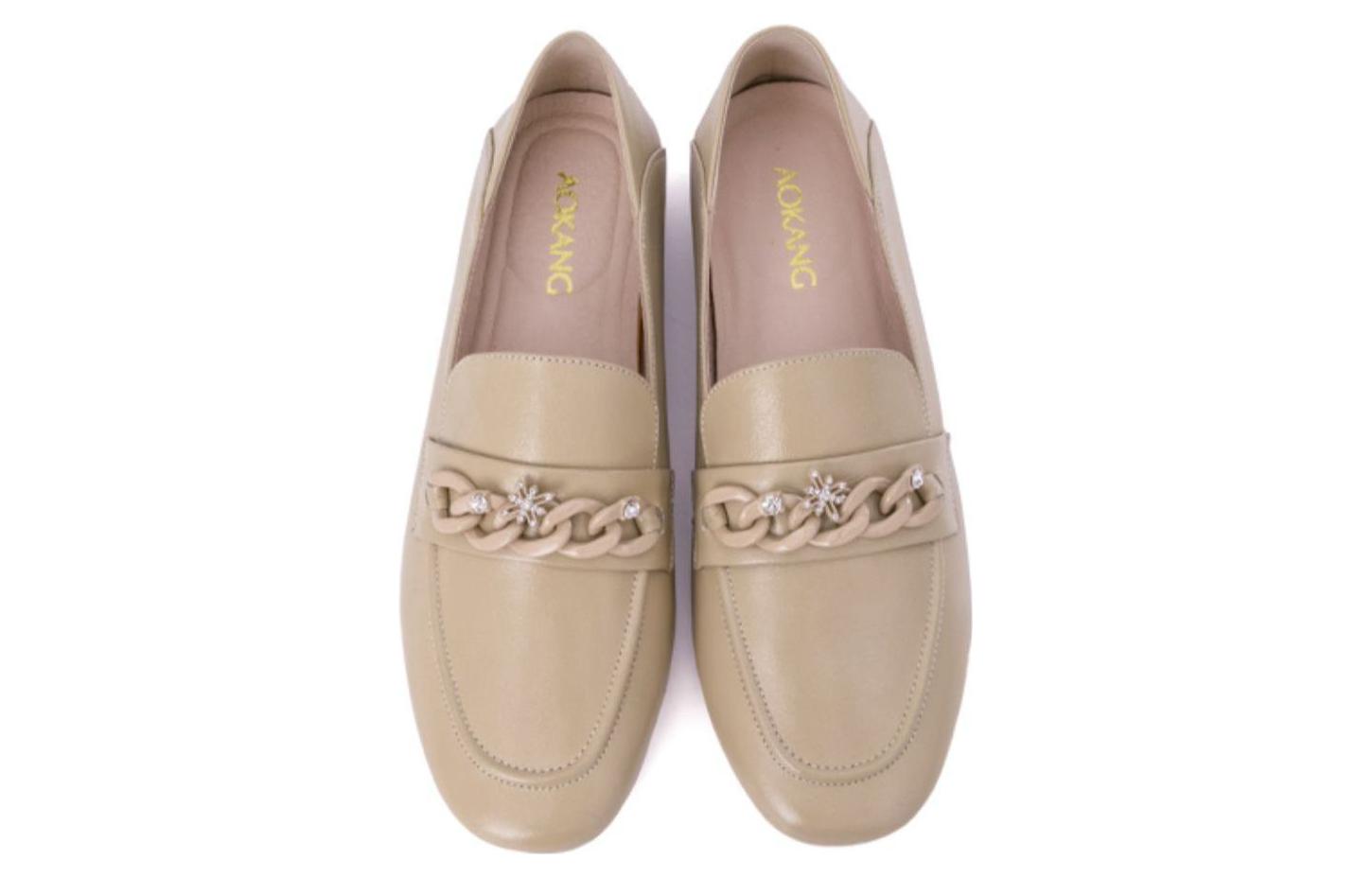 Lookbook (W) Aokang Kasut Kulit Loafer 'Apricot' 1234124008