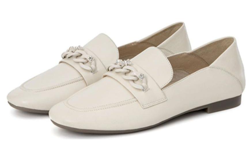 (W) Aokang Leather Loafer 'Beige'