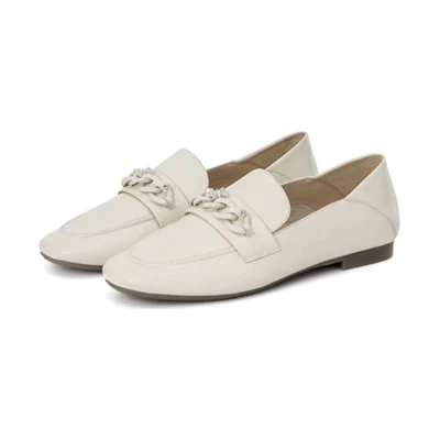 (W) Aokang Leather Loafer 'Beige'