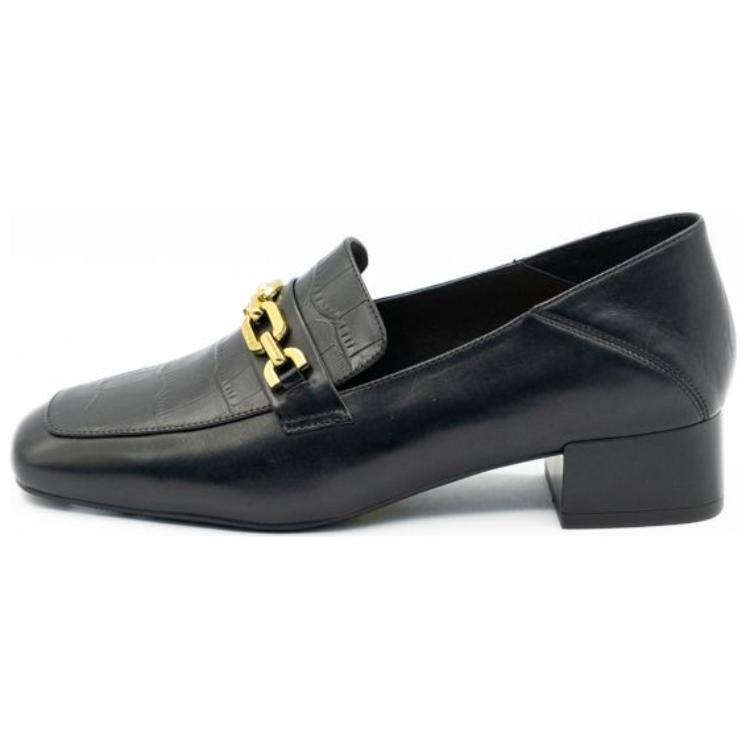 (W) Aokang Leather Loafer 'Black Artistic'