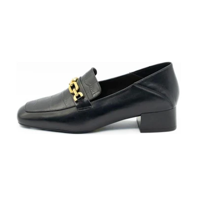(W) Aokang Leather Loafer 'Black Artistic'