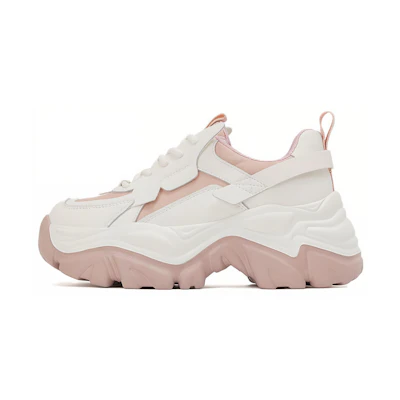 (W) Aokang Leather Low-Top 'Fashion CMFT Dad Shoe Beige Pink'