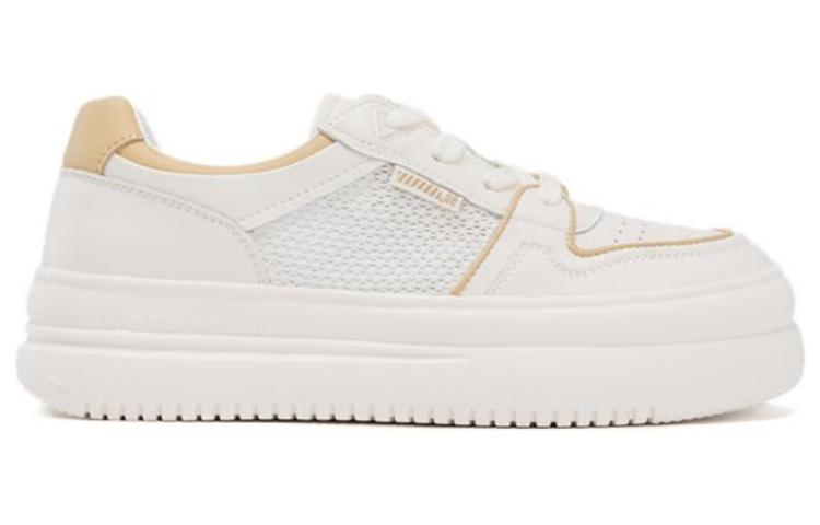 (W) Aokang Leather Low-Top 'White Apricot' 圖 2