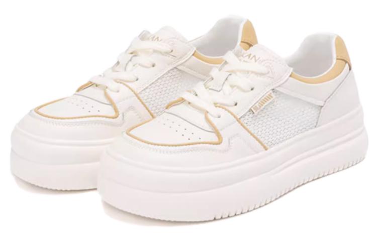(W) Aokang Leather Low-Top 'White Apricot' 圖 3