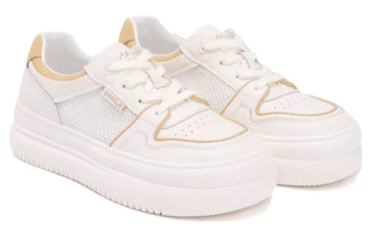 (W) Aokang Leather Low-Top 'White Apricot' 圖 4