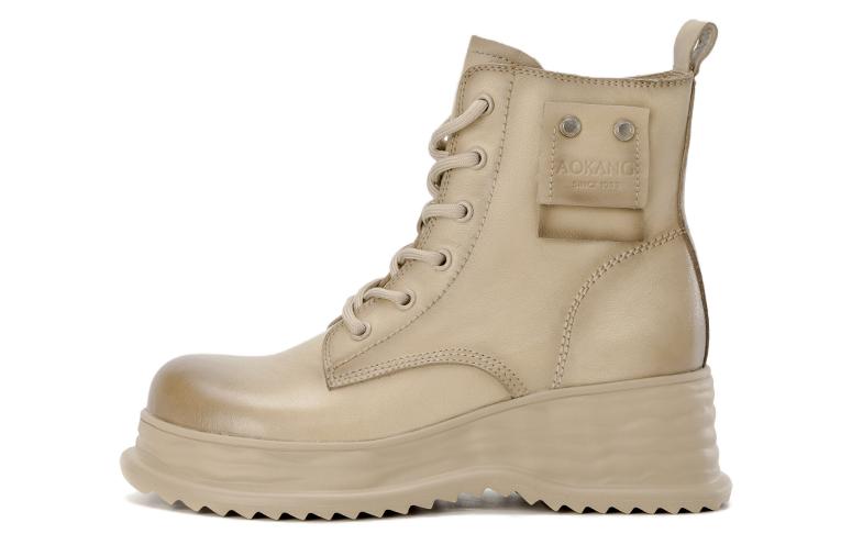 (W) Aokang Leather Martin Boot 'Nude CMFT Fashion'
