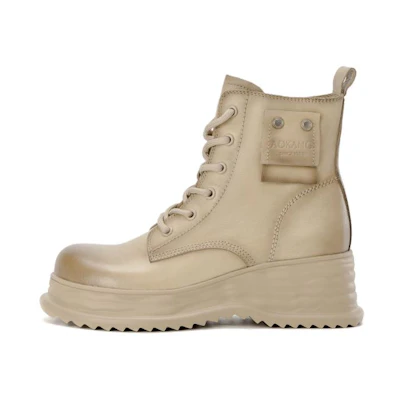 (W) Aokang Leather Martin Boot 'Nude CMFT Fashion'