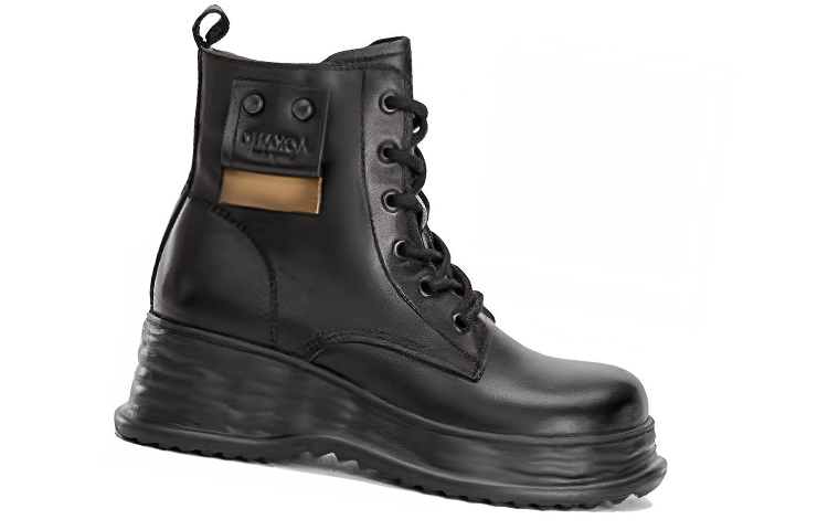 (W) Aokang Leather Mid-Calf Martin Boots 'Black' 圖 2