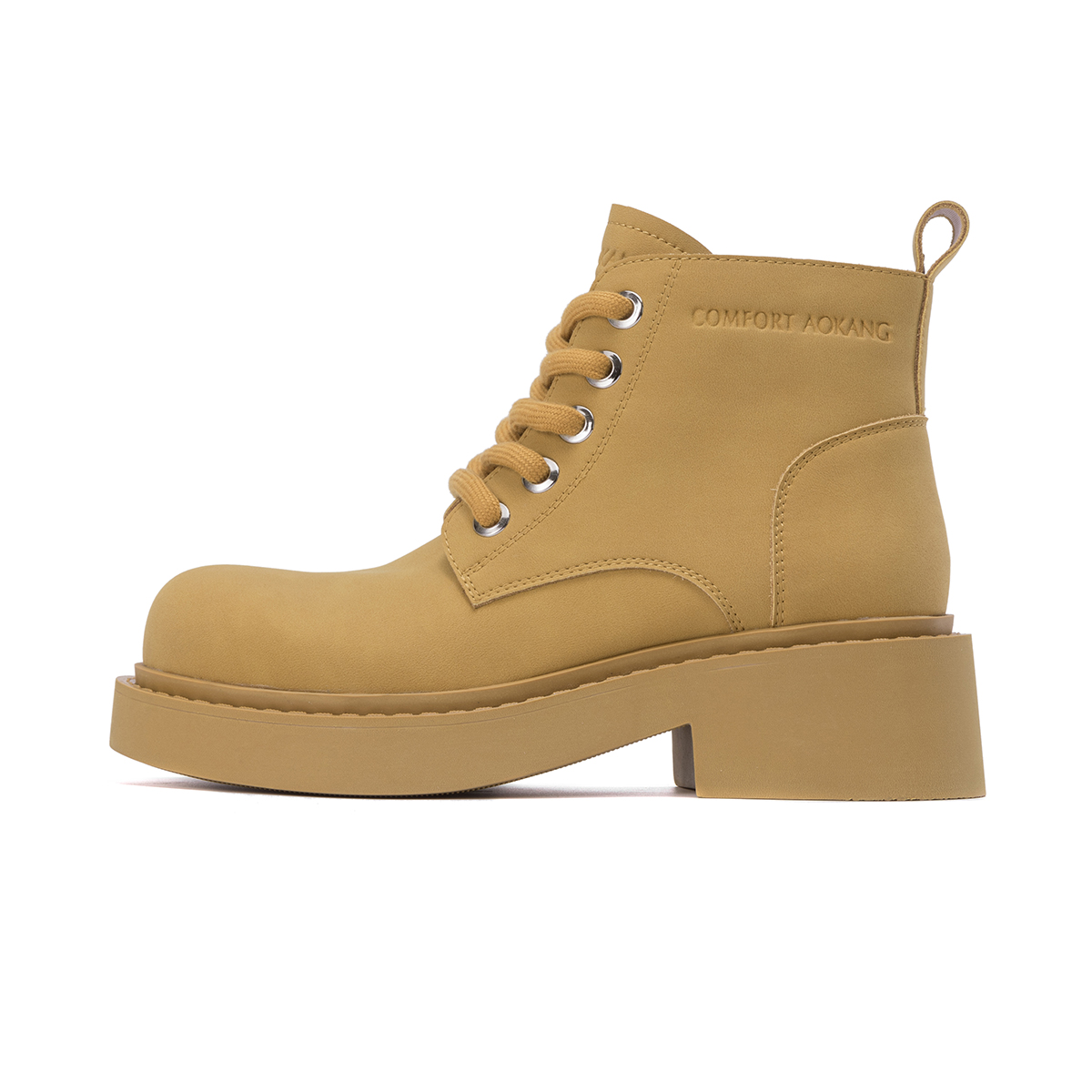 (Women) Aokang Leather Mid-Calf Martin Boots 'Sweet Cool Strap Fashion' 1234913012