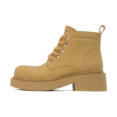 (W) Aokang Leather Mid-Calf Martin Boots 'Sweet Cool Strap Fashion'