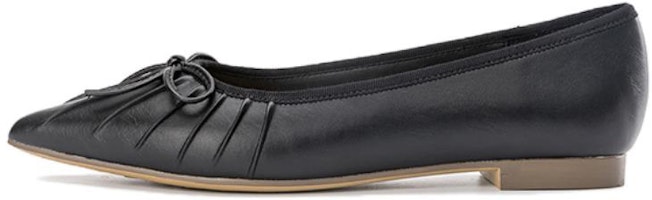 (Women) Aokang Leather Pointed-Toe Slip-On 'Black Casual' 1234111038 (Women) Aokang Leather Pointed-Toe Slip-On 'Black Casual' 1234111038