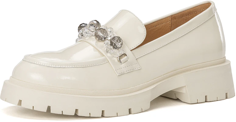 (W) Aokang Zapato de Cuero Punta Redonda 'Estilo Británico Beige Casual' 1224414046 Order (W) Aokang Zapato de Cuero Punta Redonda 'Estilo Británico Beige Casual' 1224414046