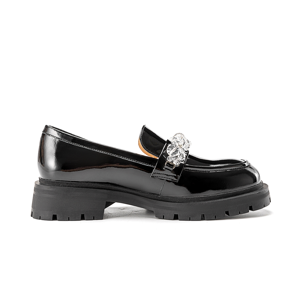 (W) Aokang Leather Round Toe British Style Casual Shoes 'Black' 圖 3