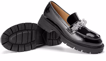 Purchase (W) Sepatu Kasual Kulit Aokang Gaya British Hitam Toe Bulat 1224414045
