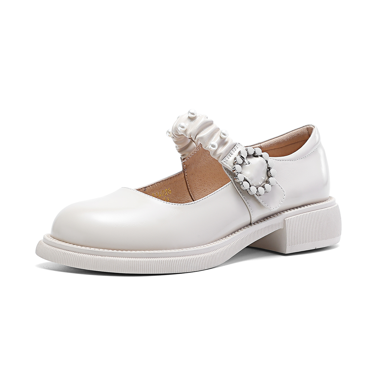 (W) Aokang Leather Round Toe Casual Flats 'Sweet CMFT Beige' 圖 2